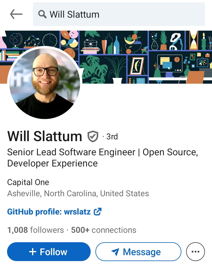 Example software developer linkedin profile