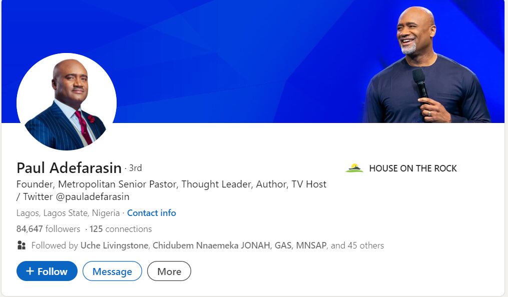 Optimize likedin profile-Paul Adefarasin