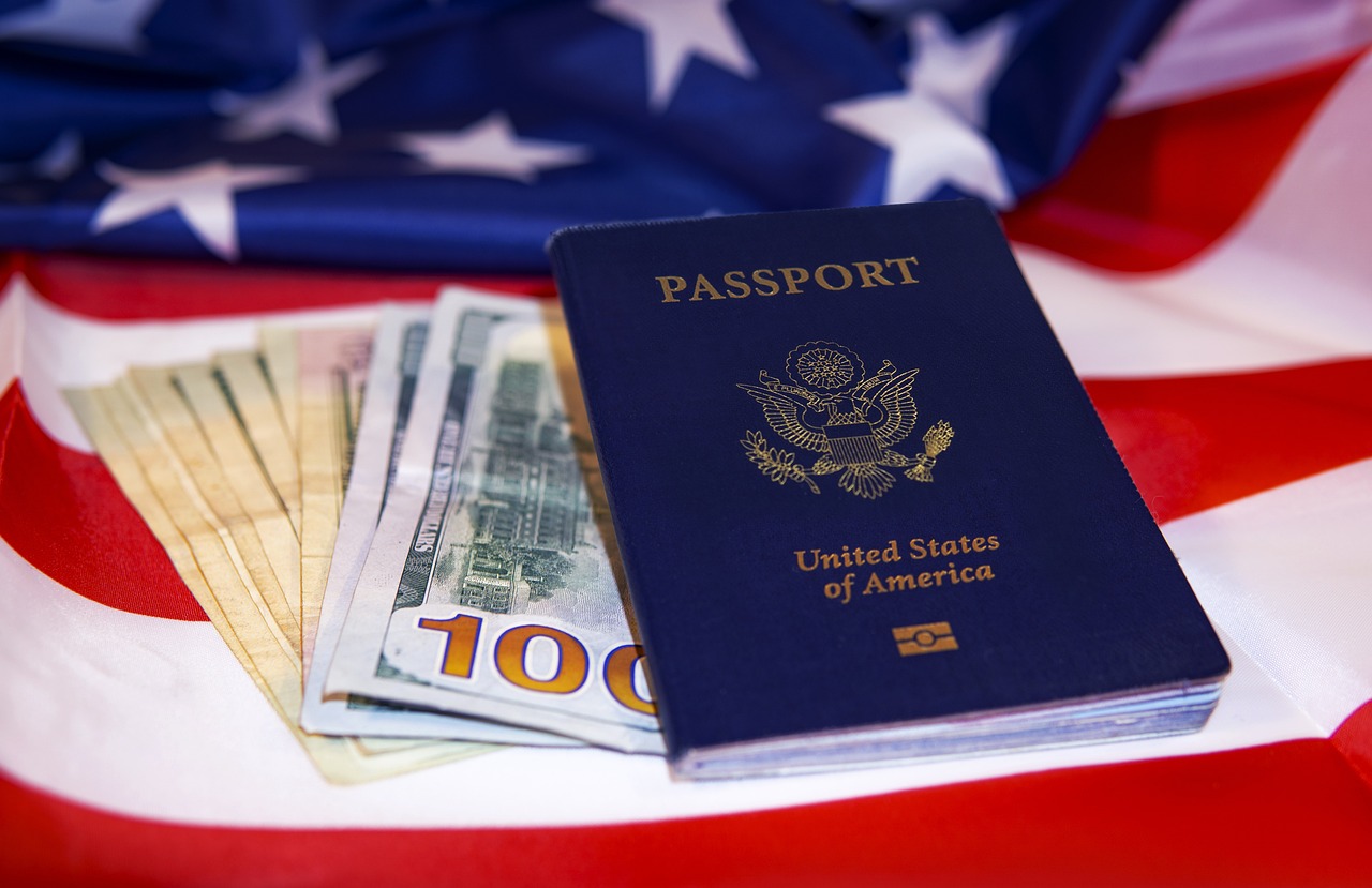 US passport and dollars